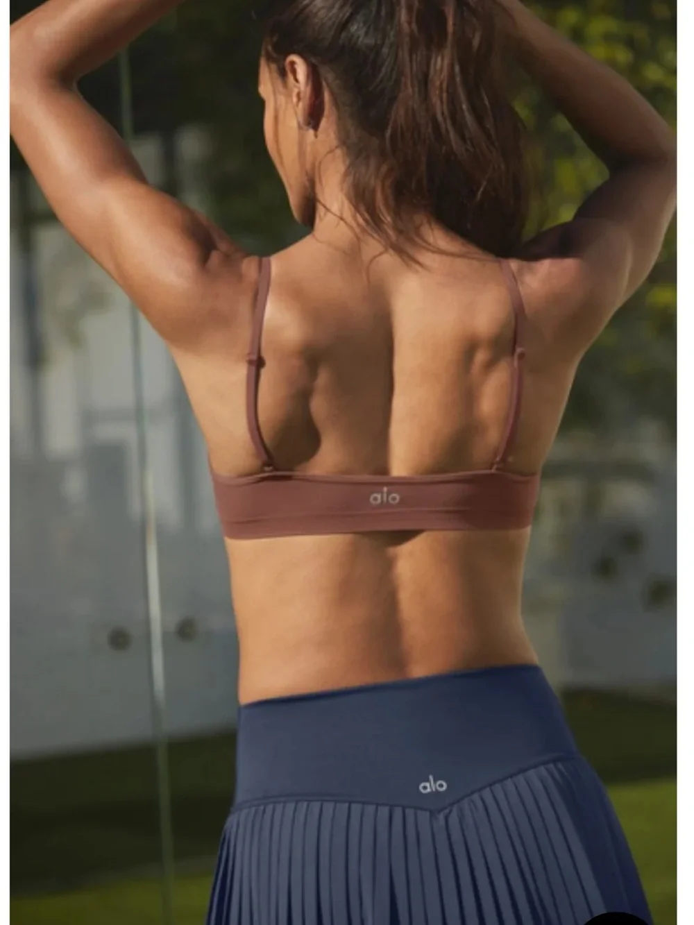 ALO Sheer Glo Bra Chestnut Small